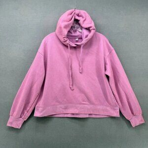 Uniqlo Pink‎ Sweatshirt Size S Cropped Hoodie Pullover Cotton Blend Casual